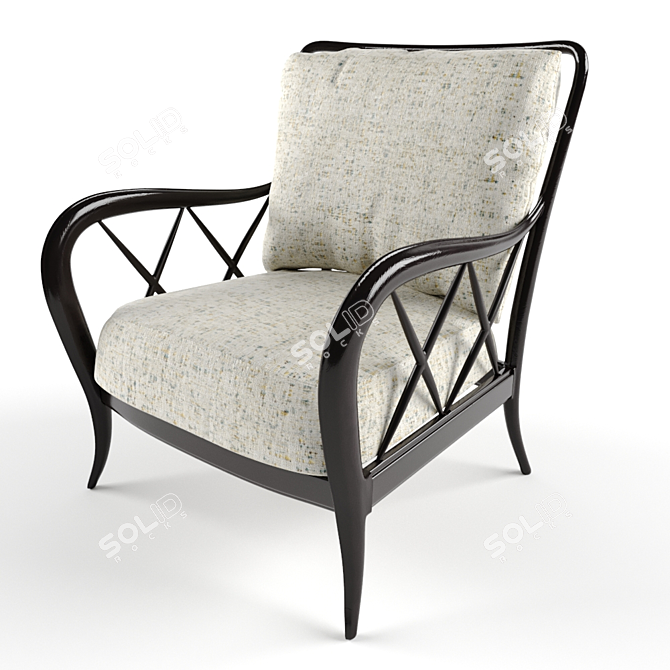 Refined Maple Framed Chair 3D model image 1