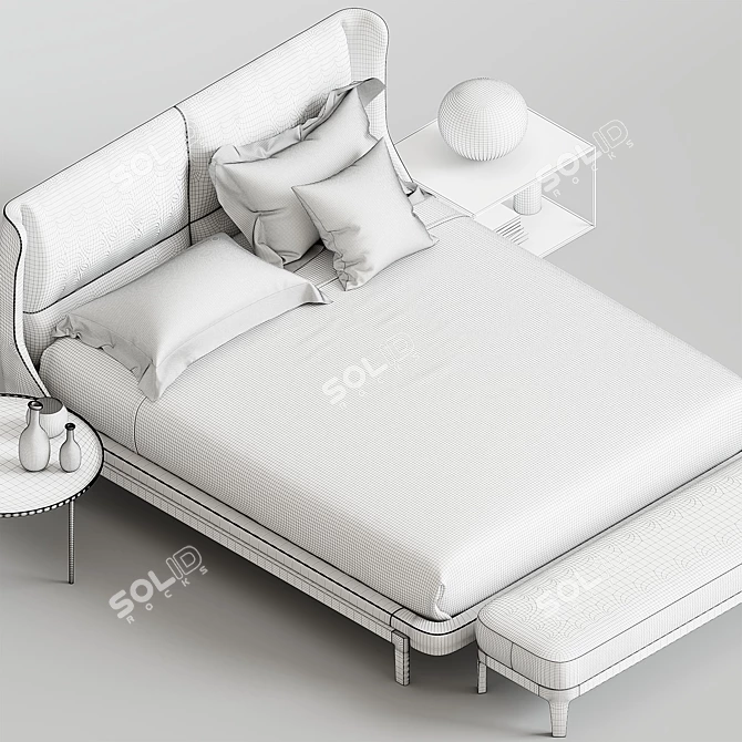 Luxurious Molteni&C Fulham Bed 3D model image 2