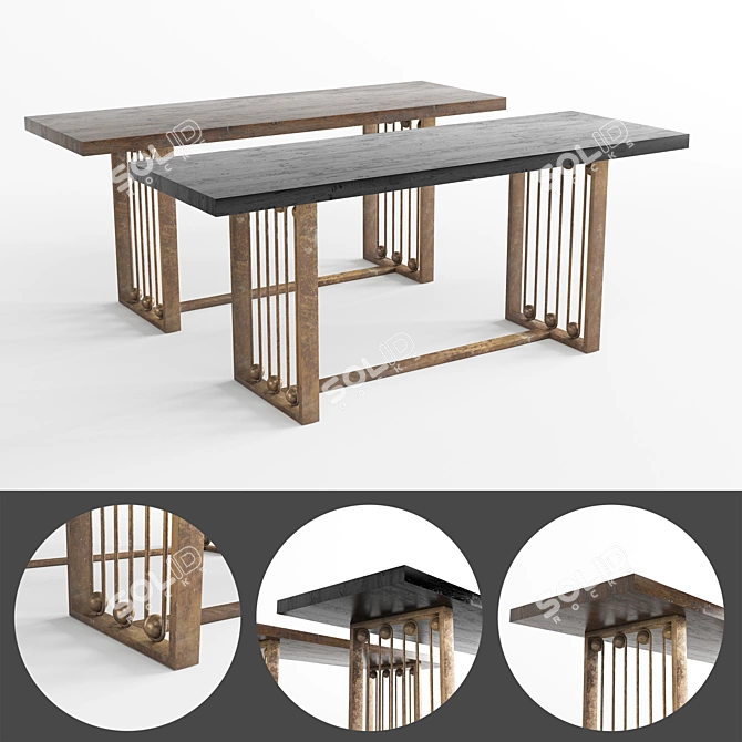 Sleek Modern Table 3D model image 1