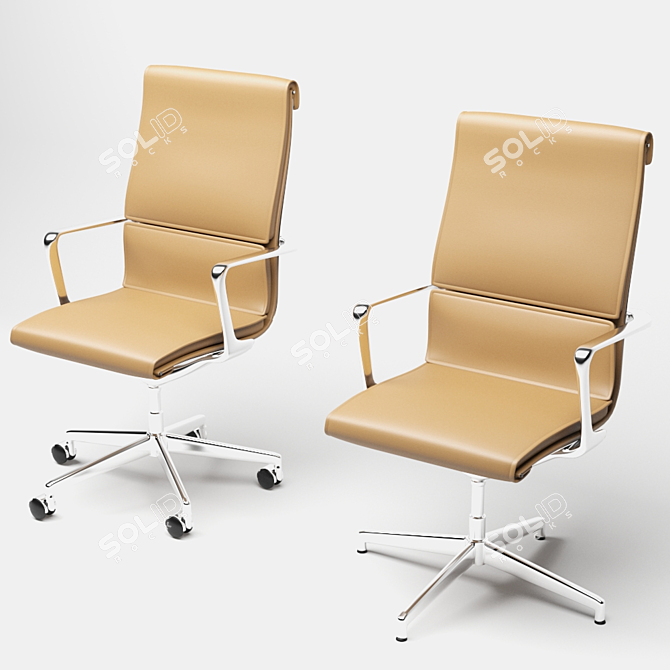 Elegant Una Chair Executive 3D model image 1