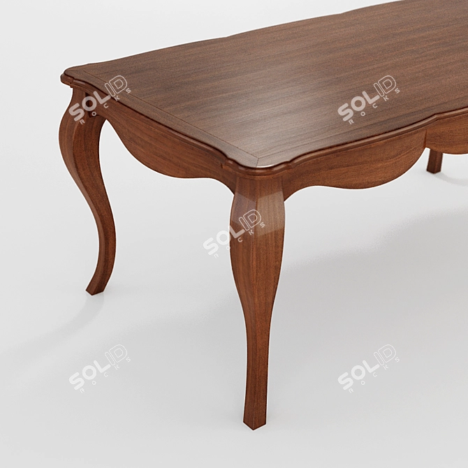 TONIN CASA Aston Dining Table Walnut Finish 3D model image 2