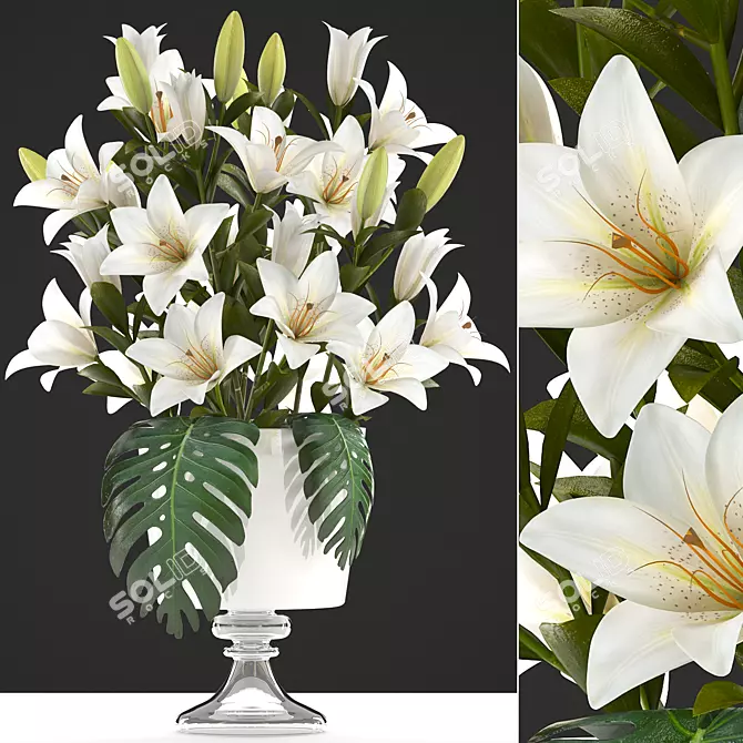 Pure Lily Bouquet 3D model image 1