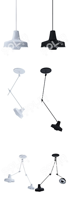 Sleek Arigato Pendant Lamp 3D model image 2