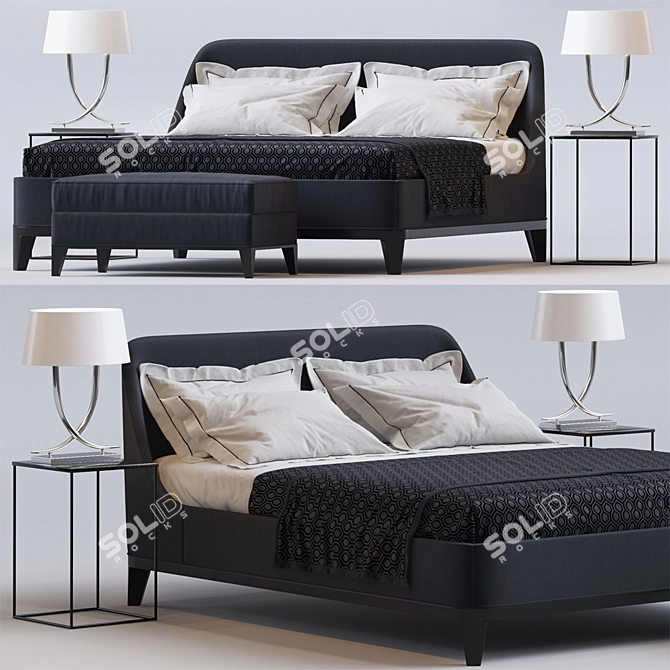 Elegant Bed Set by Sofa & Chair Co. 3D model image 1