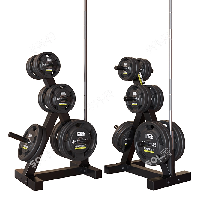 Powerful Weight Rack for Efficient Workouts 3D model image 1