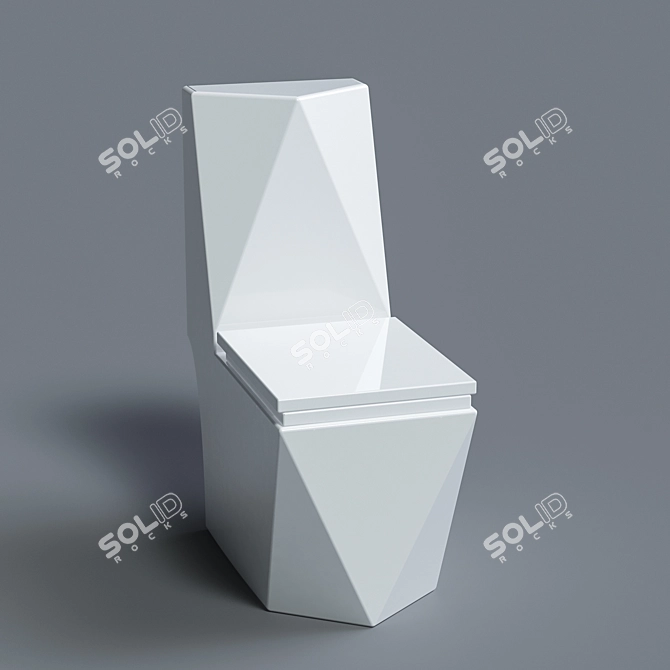 Luxury Diamond Toilet: High-End 3D Model 3D model image 1