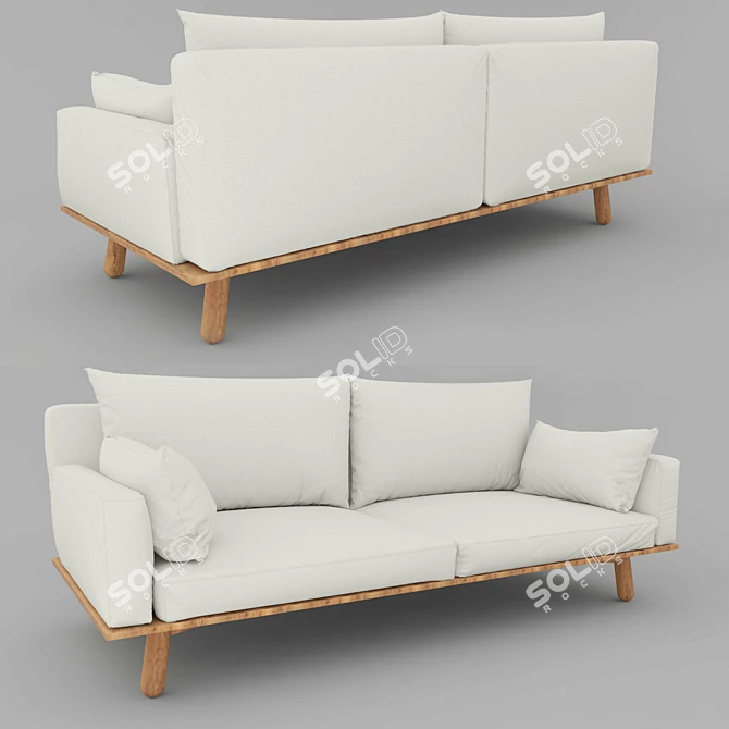Versatile Modular Sofa - Comfortable & Stylish 3D model image 2