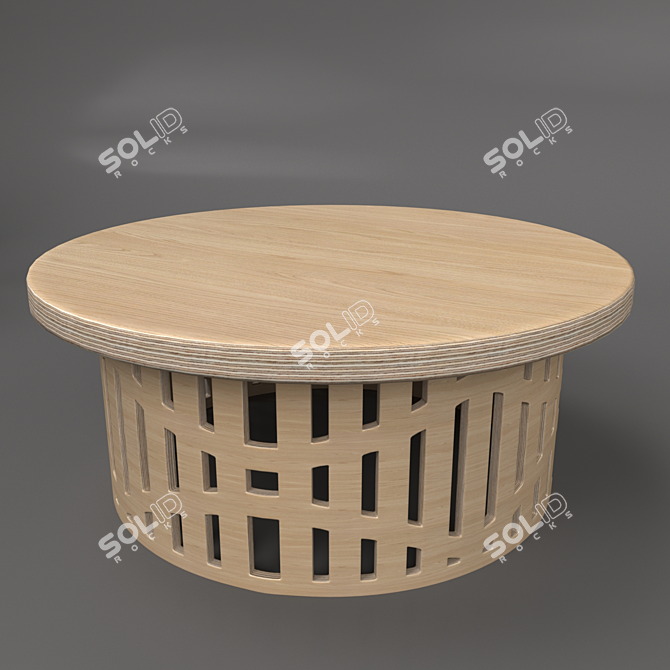 Lignum Plywood Table Chair 3D model image 3