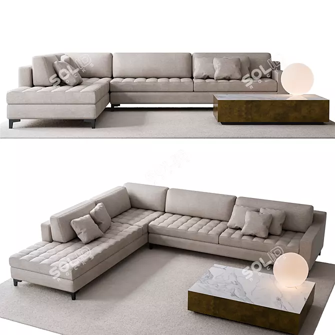 Regal Modularity: Meridiani's Prince Sofa 3D model image 1