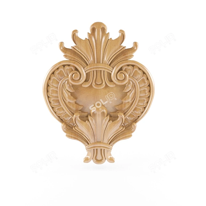 Elegant Carved Décor Pattern 3D model image 1