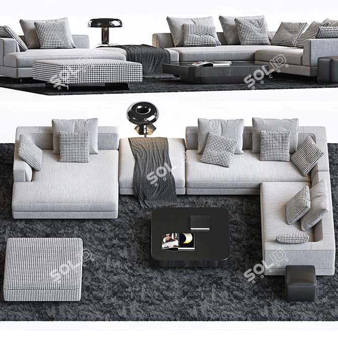 Elegant Minotti Set 18 with Alexander Sofa 3D model image 1