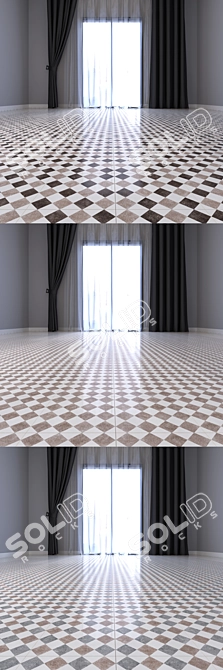 Elegant Marble Floor Tiles 3D model image 3