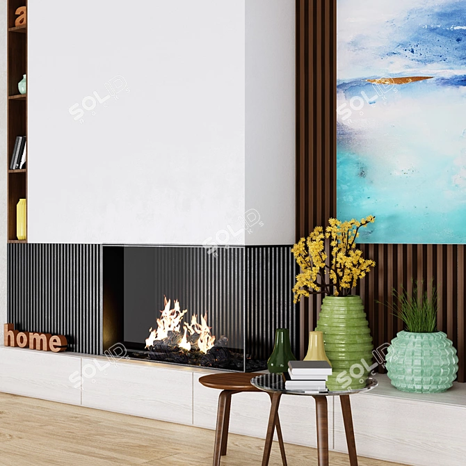 Modern Kalfire GP 80/55C Fireplace 3D model image 2