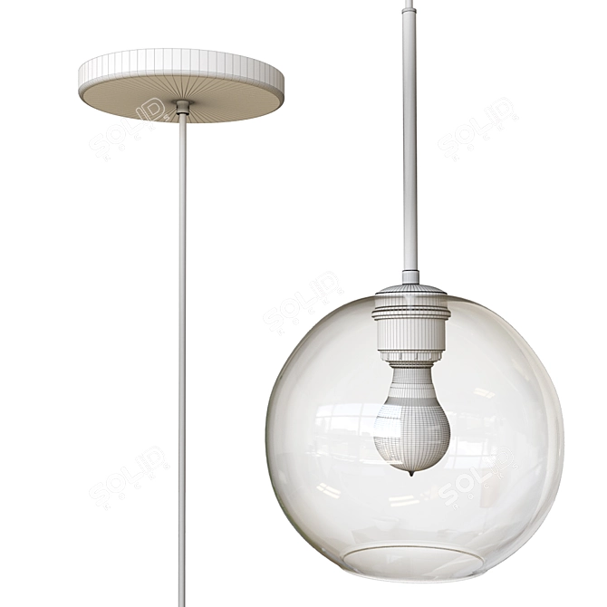 Sculptural Glass Globe Pendant: Custom Lighting Elegance 3D model image 3