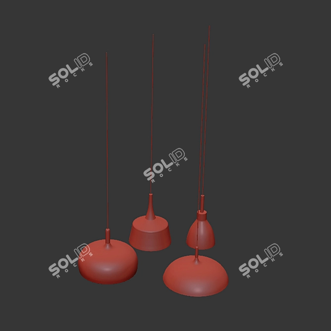 Sleek Modern Hanging Light 3D model image 2