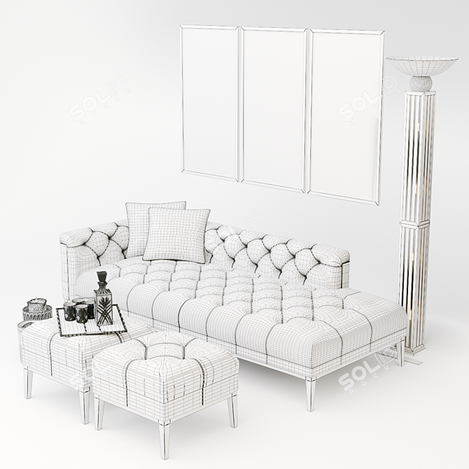 Elegant Eichholtz Cesare Lounge Set 3D model image 3