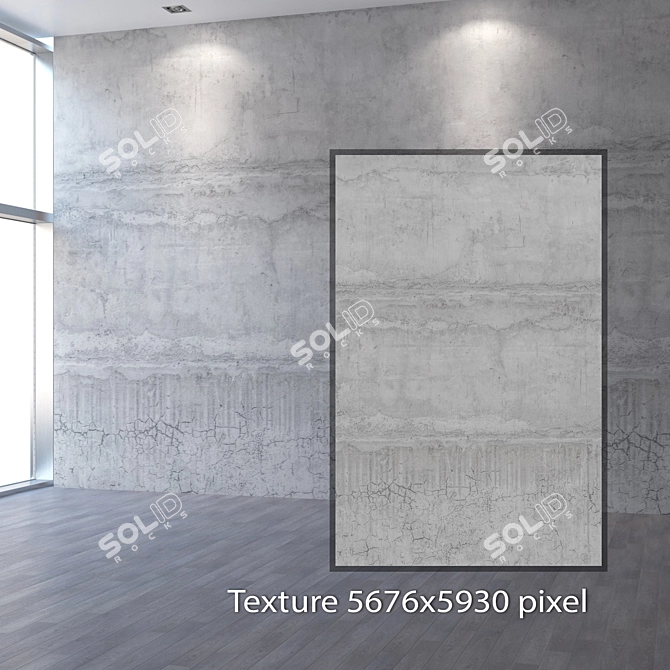 Seamless 4K Concrete Wall 3D model image 2