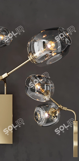 Srumpled Glass Wall Lamp - Sleek and Stylish 3D model image 2