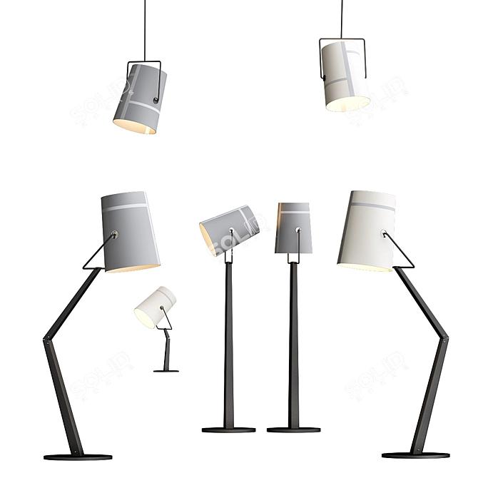 Fork Lamp Shade: Stylish Illumination 3D model image 1