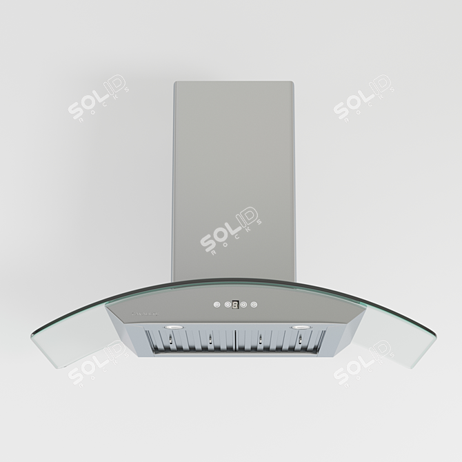 Sleek Stainless Wall Mount Hood 3D model image 1