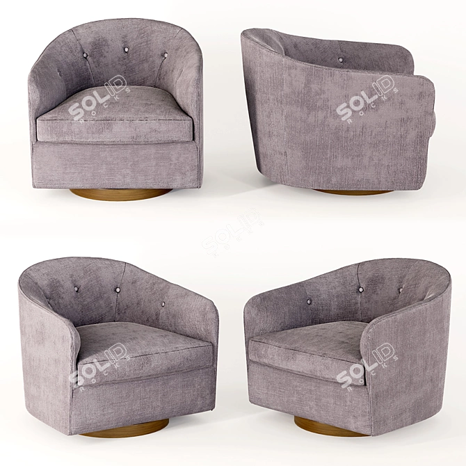 Vintage Swivel Club Chairs - Milo Baughman 3D model image 1