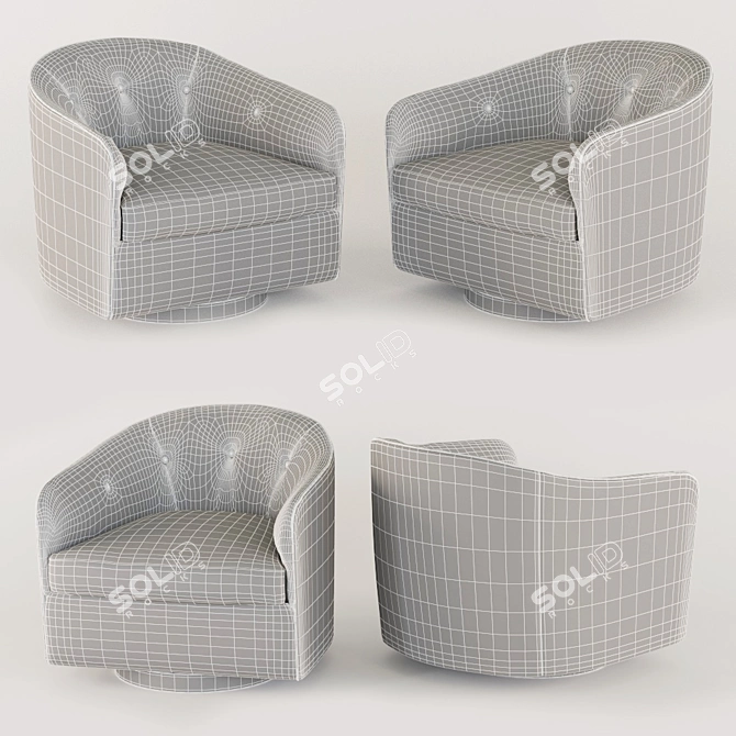 Vintage Swivel Club Chairs - Milo Baughman 3D model image 2