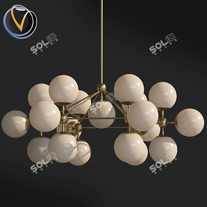 Geometric Globe Chandelier: Modo 6-Sided 3D model image 1