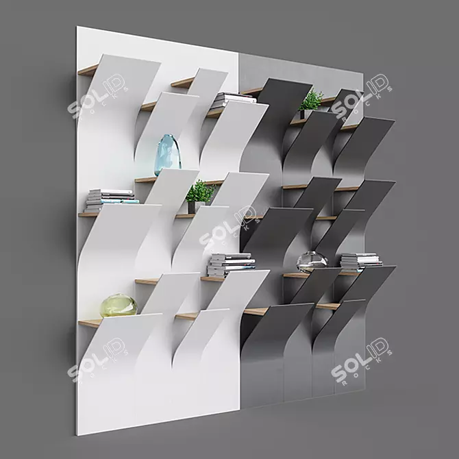 Squama Decorative Bookshelf: Modern Design by Dmitry Kozinenko 3D model image 1