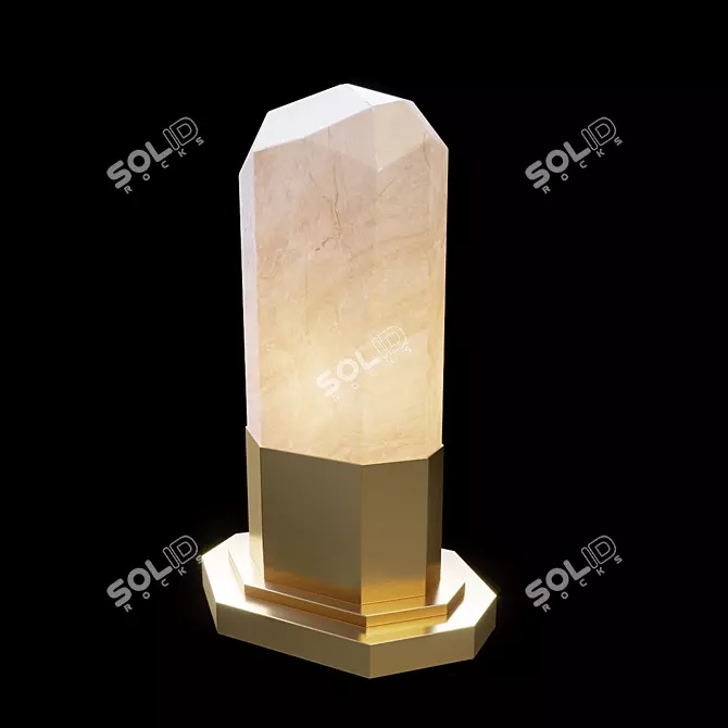 Elegant Golden Rock Crystal Table Lamp 3D model image 1