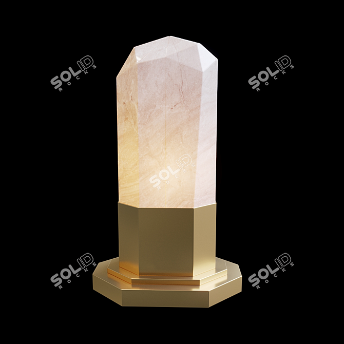 Elegant Golden Rock Crystal Table Lamp 3D model image 2