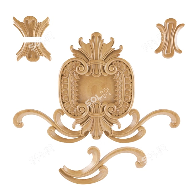 Carved Wall Decor: Ornate Classic Pattern 3D model image 2