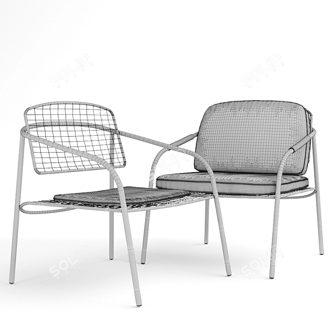 Sleek Eija Metal Chair 3D model image 2