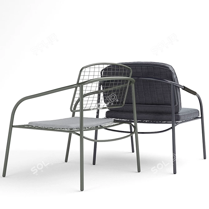Sleek Eija Metal Chair 3D model image 3