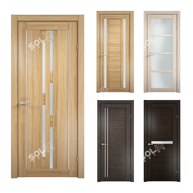 Classic Elegance PVC Interior Doors 3D model image 1