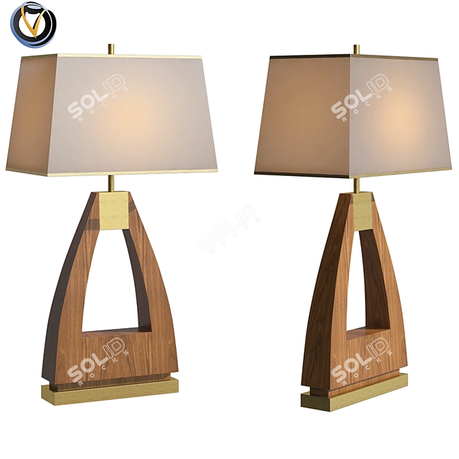 Sleek Pecan Trina Table Lamp 3D model image 1