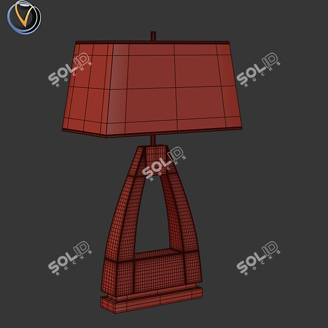 Sleek Pecan Trina Table Lamp 3D model image 2