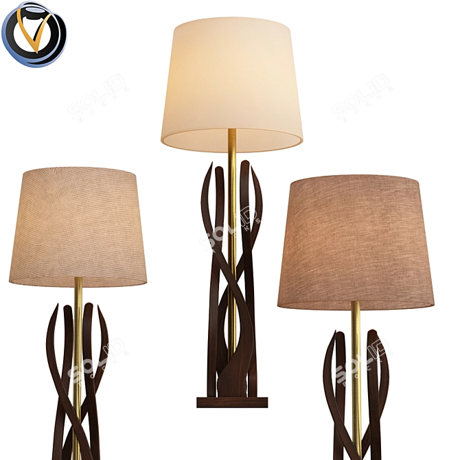 Vintage-Inspired Mid Century Table Lamp 3D model image 1