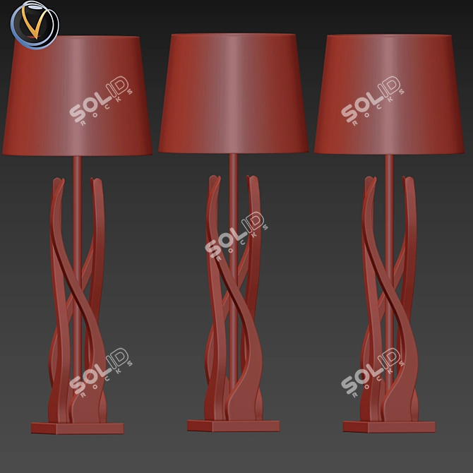 Vintage-Inspired Mid Century Table Lamp 3D model image 2