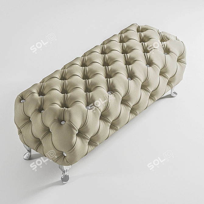 Elegant Capitonet Bench 3D model image 1