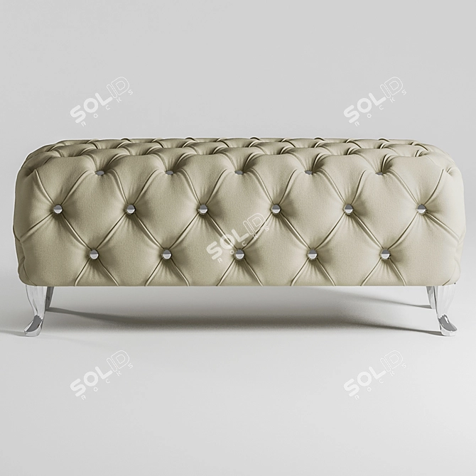 Elegant Capitonet Bench 3D model image 3