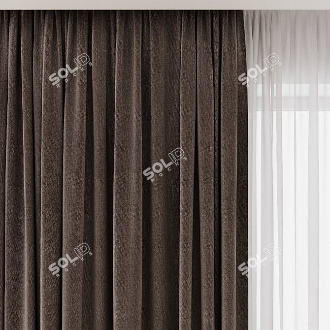 Elegant Window Drapes 3D model image 2