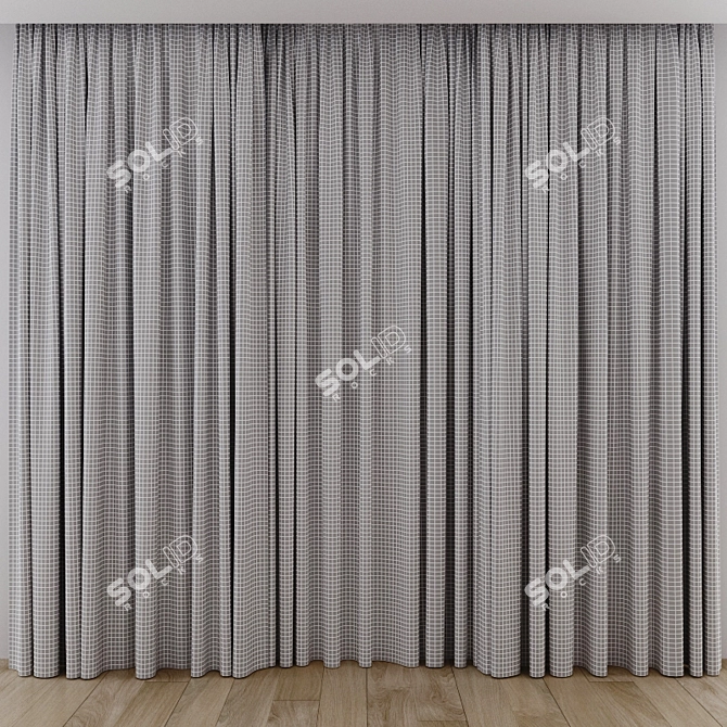 Elegant Window Drapes 3D model image 3