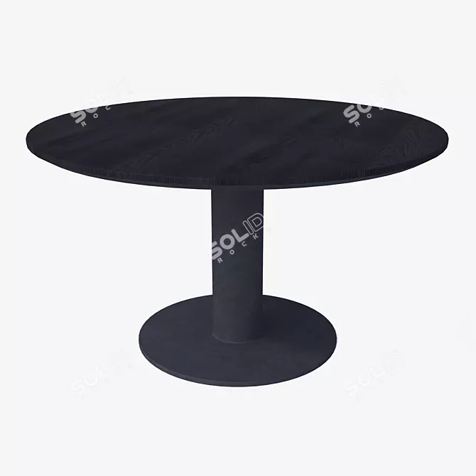 Sleek Black GUBI Dining Table 3D model image 1