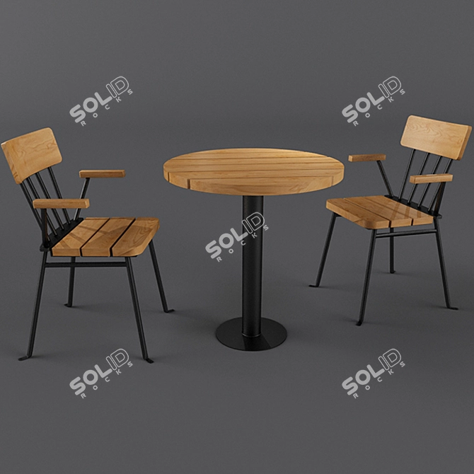 Stylish Office Furniture Set 3D model image 1