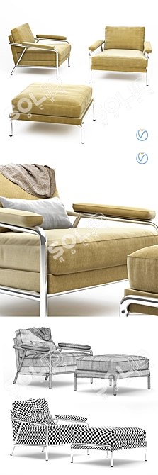 Vintage-Inspired Carpe Diem Armchair 3D model image 2