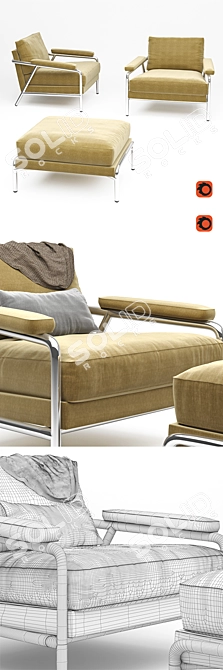 Vintage-Inspired Carpe Diem Armchair 3D model image 3