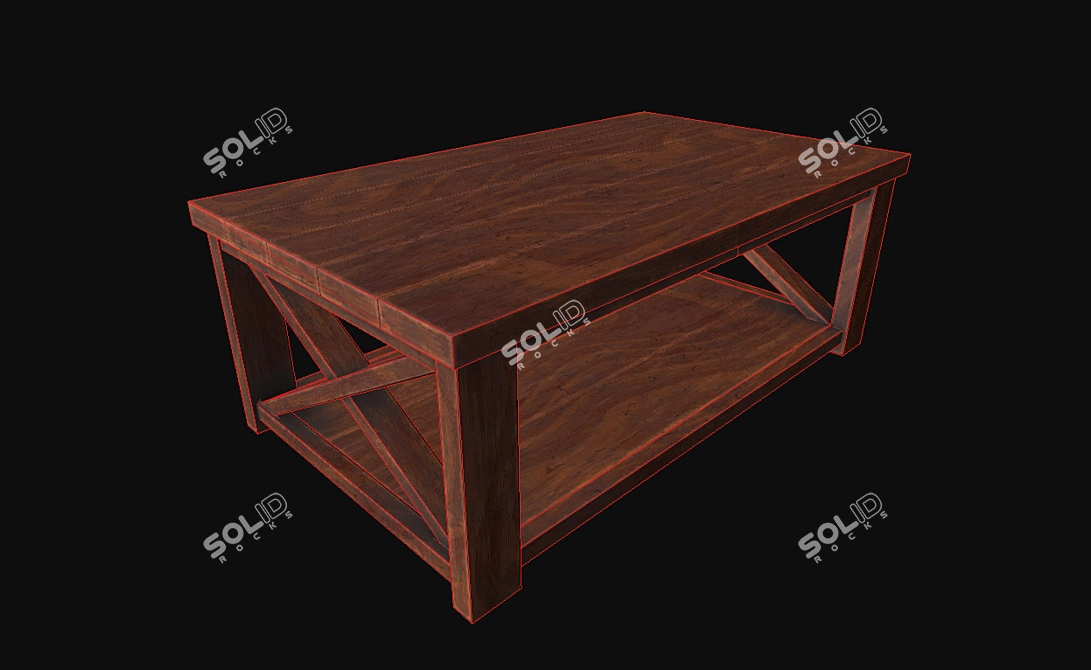 Sleek Low Poly Coffee Table 3D model image 3