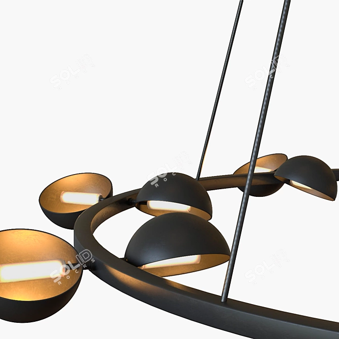 Avion Round 16-Light Chandelier: Exquisite Illumination at its Finest 3D model image 2