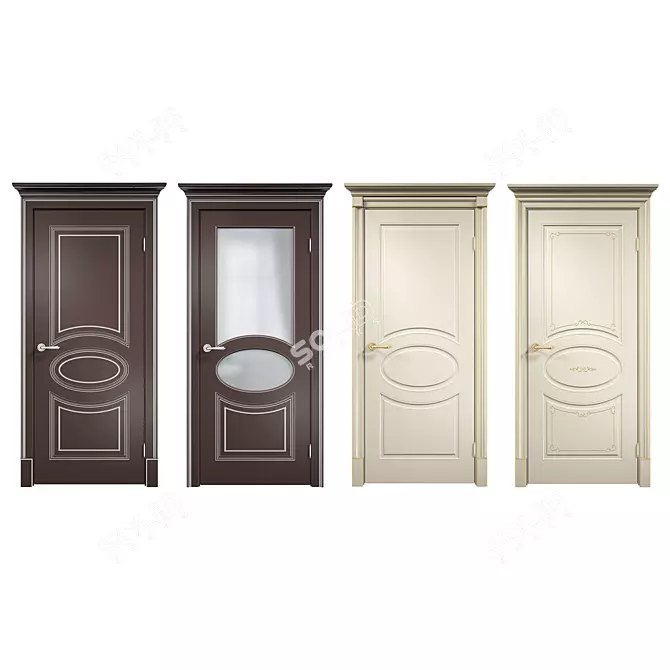 Elegant Lavan Interior Doors 3D model image 1