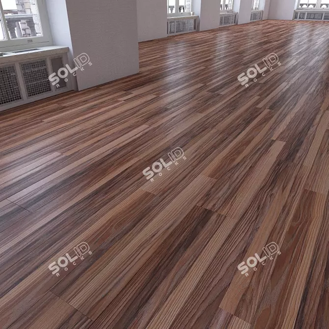 Versatile Wood Plank Laminate: Realistic Texture & Easy Installation 3D model image 1